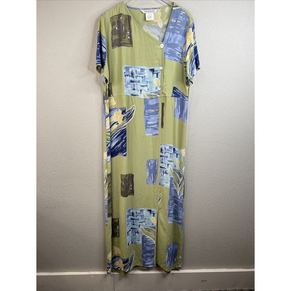 Vintage Melrose‎ Studio Women’s Long Dress Tiki Hawaiian Size M